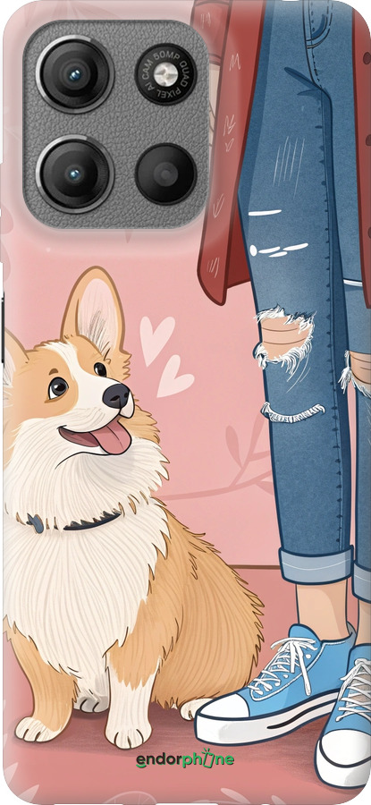 Силиконовый чехол Корги 3 для Motorola Moto G15 - 6707u-3948 изображение 