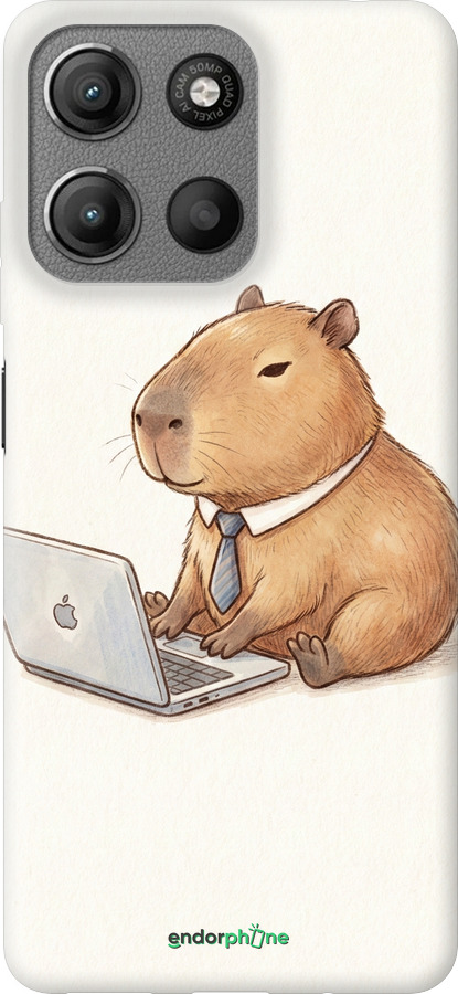 Силіконовий чехол Funny Capybara CEO Working для Motorola Moto G15 - 6777u-3948 изображение 