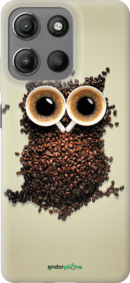 Силіконовий чехол Сова з кави для Motorola Moto G15 - 777u-3948 изображение 