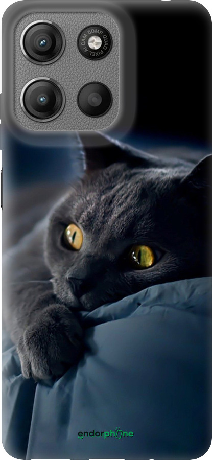 Силіконовий чехол Димчастий кіт для Motorola Moto G15 - 825u-3948 изображение 