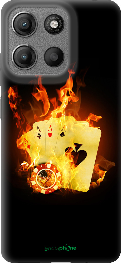 Силиконовый чехол Горящие карты для Motorola Moto G15 - 839u-3948 изображение 
