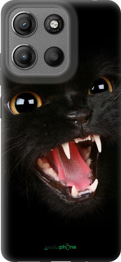 Силиконовый чехол Чёрная кошка для Motorola Moto G15 - 932u-3948 изображение 