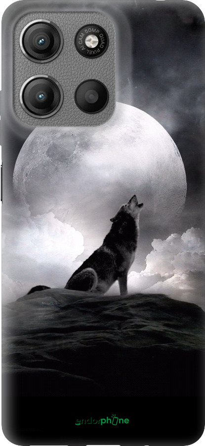 Силиконовый чехол Воющий волк для Motorola Moto G15 - 934u-3948 изображение 