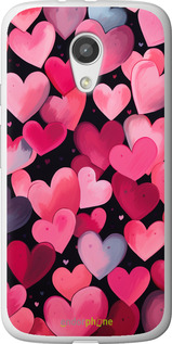 Силиконовый чехол Сердечки 4 для Motorola Moto G2 - 5662u-330 изображение 