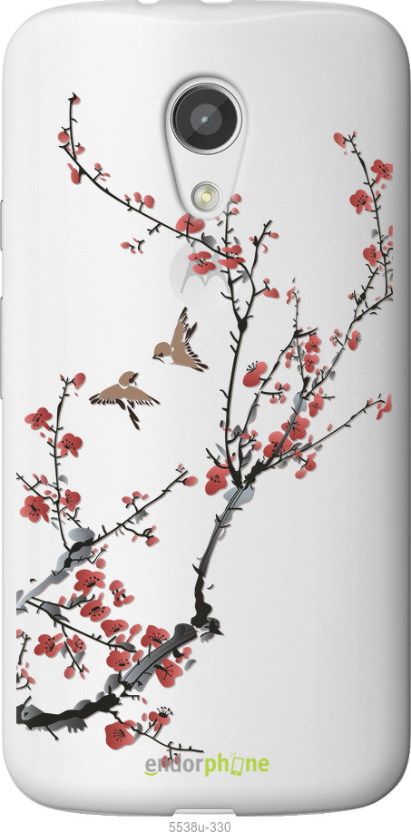 Силіконовий чехол Сакура v2 для Motorola Moto G2 - 5538u-330 изображение 