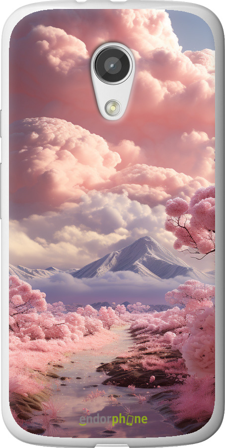 Силиконовый чехол Розовые облака для Motorola Moto G2 - 5660u-330 изображение 