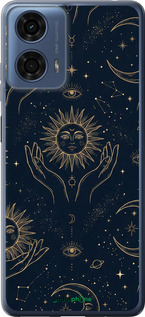 Силиконовый чехол 'Celestial Harmony: Sun & Moon Gold Mystic Pattern' для Motorola Moto G24 Power изображение 3