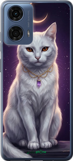 Силиконовый чехол Mystic White Cat Gothic Dark Purple Gold для Motorola Moto G24 Power - 6805u-3665 изображение 