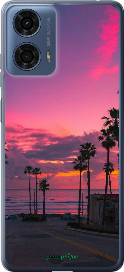 Силиконовый чехол Пальмы для Motorola Moto G24 Power - 5873u-3665 изображение 