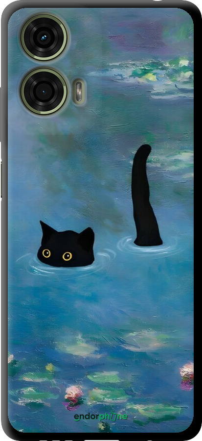 TPU чехол С изображением кота и водяной лилии Monet для Motorola Moto G24 - 6519b-3659 изображение 