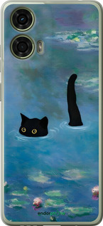 Силіконовий чехол Із зображенням кота та водяної лілії Monet для Motorola Moto G24 - 6519u-3659 изображение 