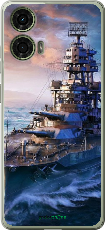 Силіконовий чехол Військовий корабель, world of tanks, wargaming для Motorola Moto G24 - 6461u-3659 изображение 