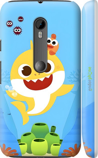 3D пластиковый матовый чехол Бейби Шарк для Motorola Moto G3 - 6303m-318 изображение 