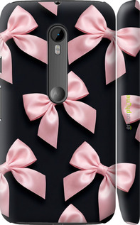 3D пластиковый матовый чехол Coquette Ribbons Dark Coquette для Motorola Moto G3 - 6767m-318 изображение 