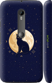 3D пластиковый матовый чехол 'Cute Cat Celestial/Witchy' для Motorola Moto G3 изображение 3