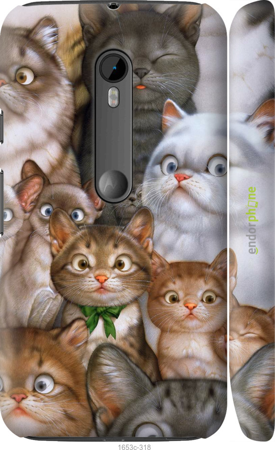 

3D пластиковий матовий чохол "Коти" для Motorola Moto G3