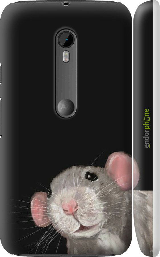 3D пластиковий матовий чехол The Peeking Rat для Motorola Moto G3 - 6442m-318 изображение 