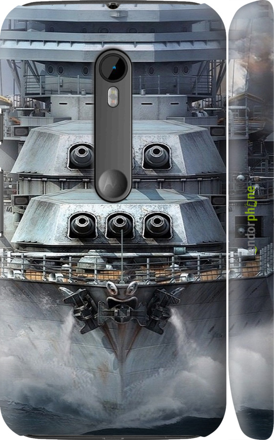 3D пластиковый матовый чехол Линкор, world of tanks, wargaming, военный корабль для Motorola Moto G3 - 6453m-318 изображение 