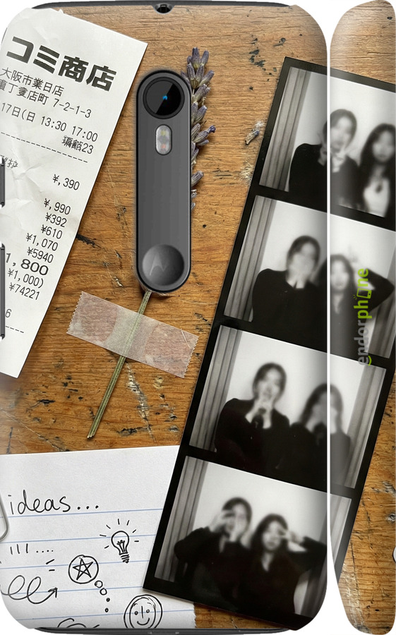 3D пластиковый матовый чехол Aesthetic Scrapbook Collage для Motorola Moto G3 - 6773m-318 изображение 