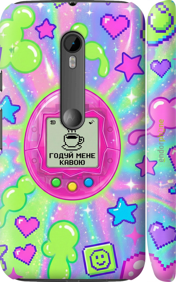 3D пластиковий матовий чехол Y2K Aesthetic Retro Pet: Годуй мене кавою для Motorola Moto G3 - 6784m-318 изображение 