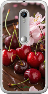 Силиконовый чехол Вишня в шоколаде для Motorola Moto G3 - 6698u-318 изображение 
