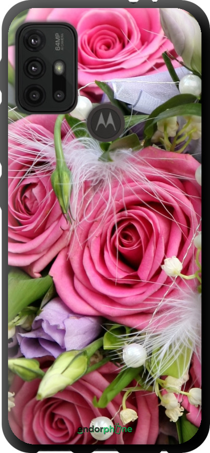 

TPU чорний чохол "Ніжність" для Motorola Moto G30, Рожевий