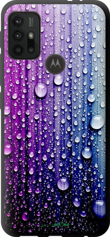 

TPU чорний чохол "Краплини води" для Motorola Moto G30, Синій