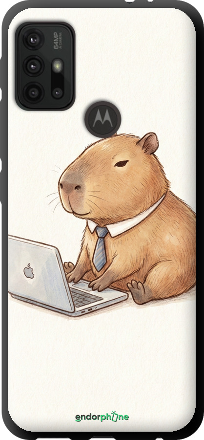 TPU чехол Funny Capybara CEO Working для Motorola Moto G10 - 6777b-2319 изображение 