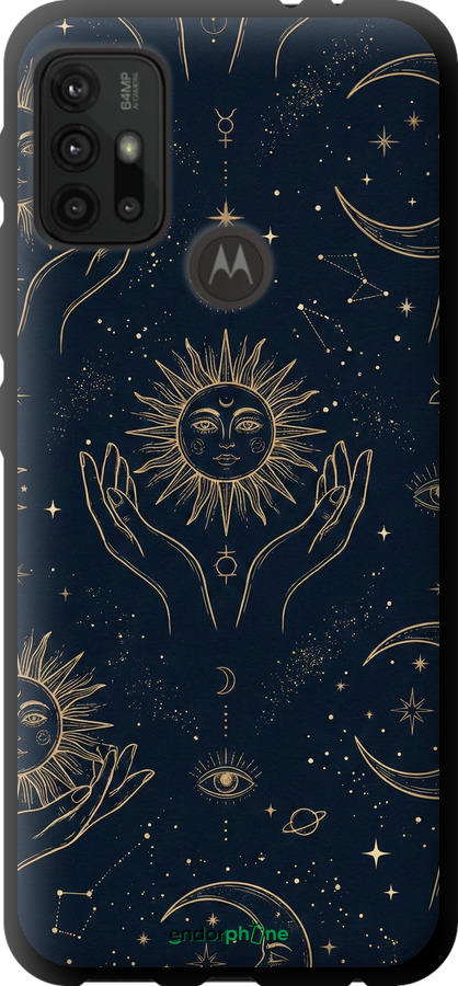 TPU чехол Celestial Harmony: Sun & Moon Gold Mystic Pattern для Motorola Moto G20 - 6778b-2461 изображение 