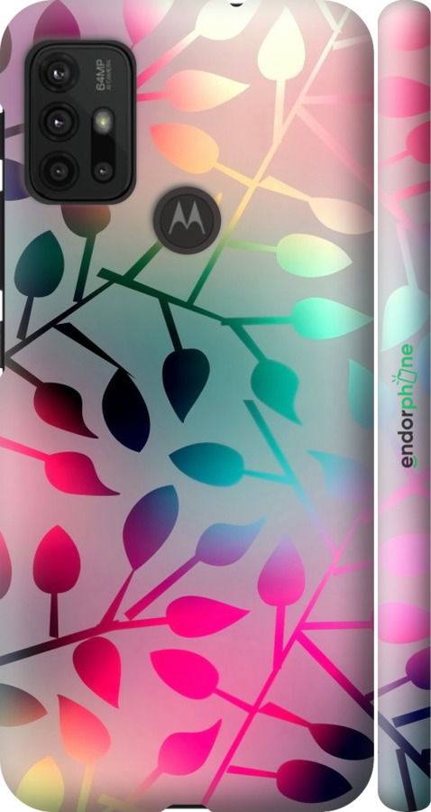 

3D пластиковий матовий чохол "Листя" для Motorola Moto G30