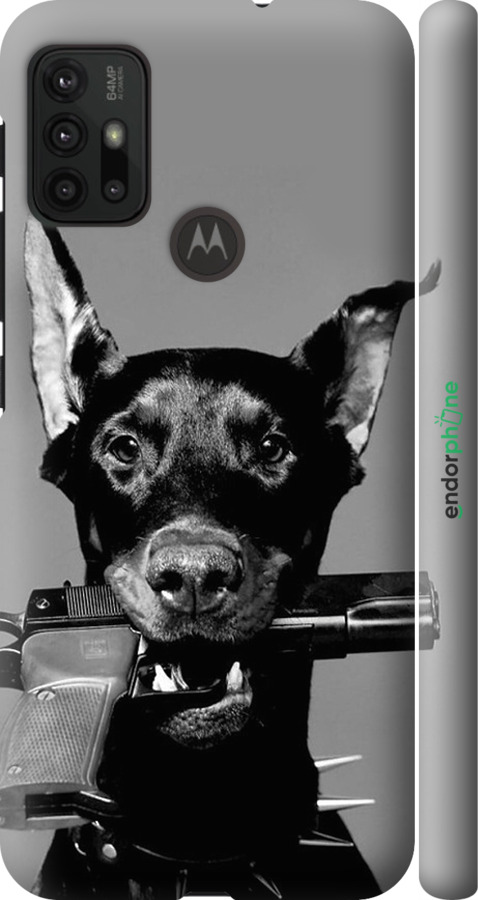 

Coque du 3D plastique mat "Doberman" pour Motorola Moto G30, Gris