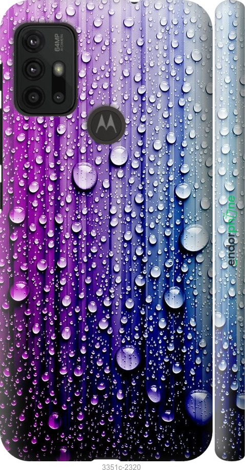 

3D пластиковий матовий чохол "Краплини води" для Motorola Moto G30, Синій