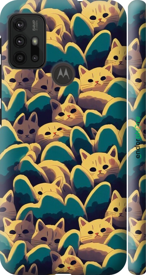 3D пластиковый матовый чехол С изображением кошек для Motorola Moto G20 - 6429m-2461 изображение 