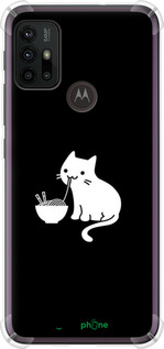 Силикон с усиленными углами чехол С милым котом на черном фоне для Motorola Moto G30 - 6528sp-2320 изображение 