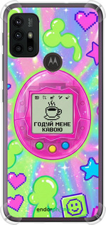 Силикон с усиленными углами чехол Y2K Aesthetic Retro Pet: Годуй мене кавою для Motorola Moto G30 - 6784sp-2320 изображение 
