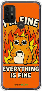 Силикон с усиленными углами чехол 'Funny Cat' для Motorola Moto G30 изображение 5