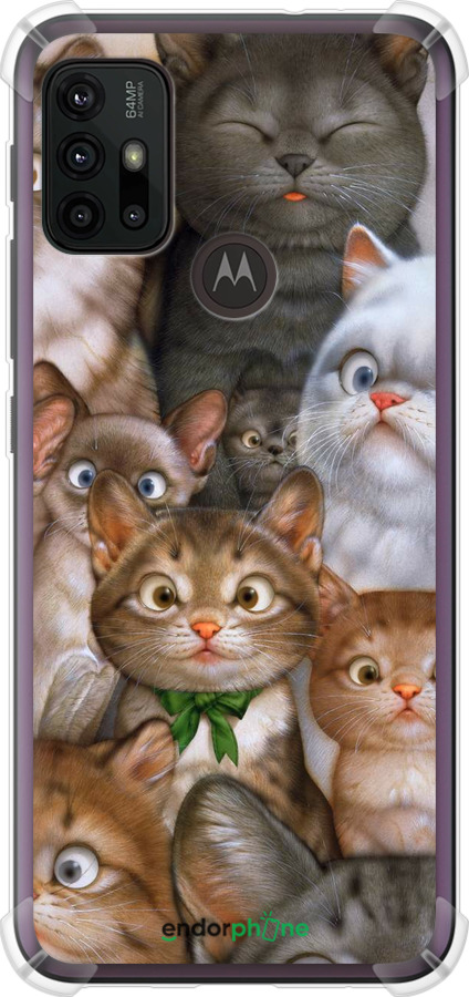 

Силіконовий протиударний с посиленими кутами чохол "Коти" для Motorola Moto G30