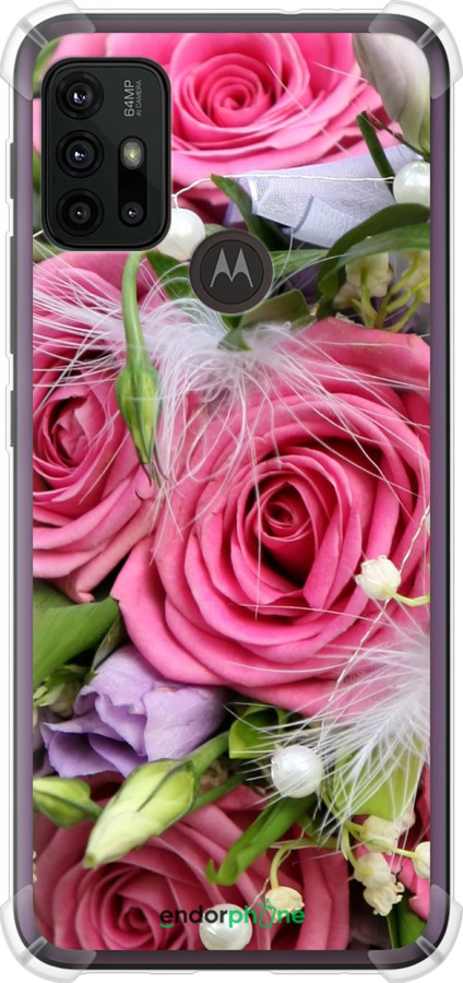 

Силіконовий протиударний с посиленими кутами чохол "Ніжність" для Motorola Moto G30, Рожевий