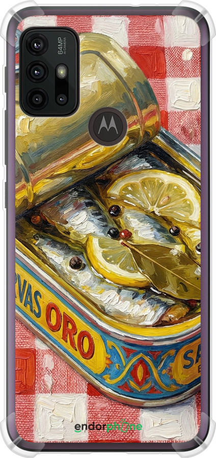 Силикон с усиленными углами чехол Vintage Sardine Tin Phone для Motorola Moto G10 - 6772sp-2319 изображение 