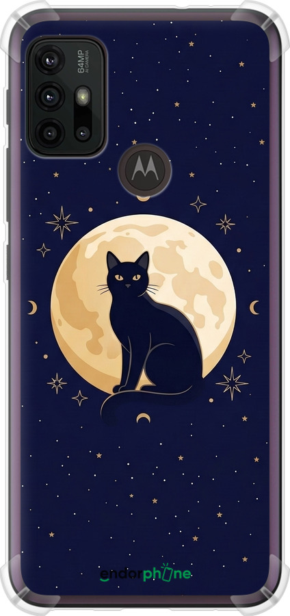 Силіконовий протиударний с посиленими кутами чехол Cute Cat Celestial/Witchy для Motorola Moto G20 - 6787sp-2461 изображение 