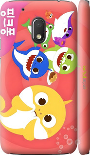 3D пластиковый матовый чехол Бейби Шаркс для Motorola Moto G4 Play - 6305m-860 изображение 