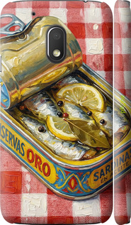 3D пластиковый матовый чехол Vintage Sardine Tin Phone для Motorola Moto G4 Play - 6772m-860 изображение 