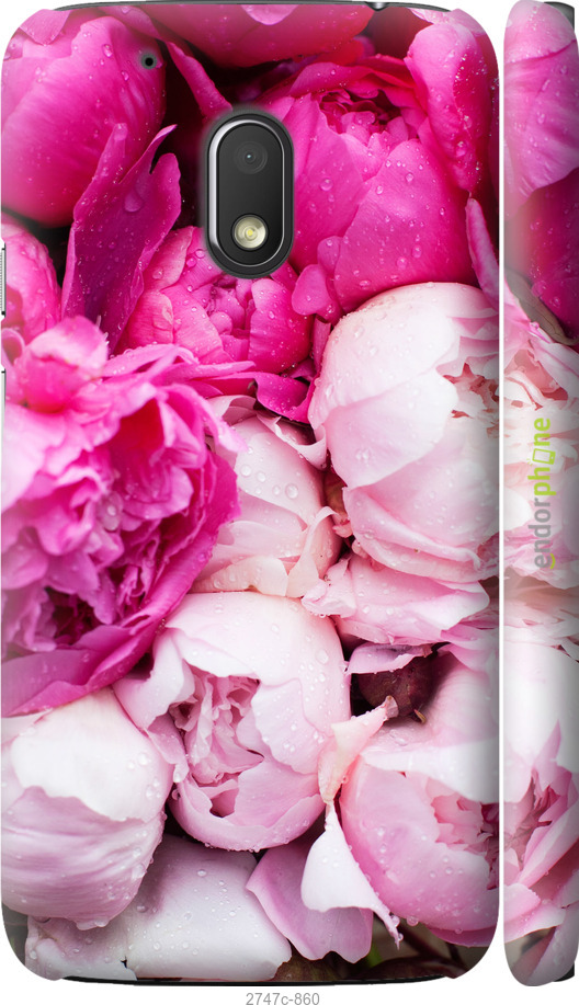 

3D-Kunststoff-Matte Hülle Rosa Pfingstrosen" für Motorola Moto G4 Play"