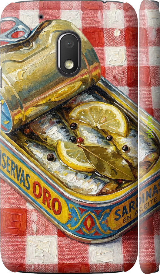 3D пластиковый матовый чехол Vintage Sardine Tin Phone для Motorola Moto G4 Play - 6772m-860 изображение 