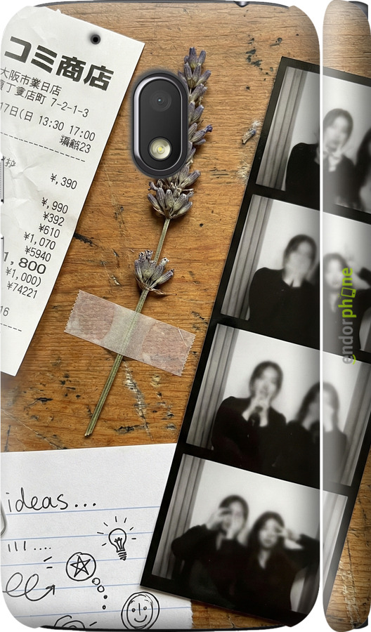 3D пластиковый матовый чехол Aesthetic Scrapbook Collage для Motorola Moto G4 Play - 6773m-860 изображение 