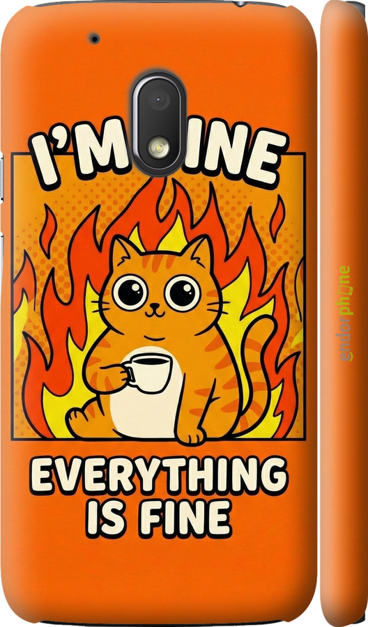 3D пластиковий матовий чехол Funny Cat для Motorola Moto G4 Play - 6786m-860 изображение 