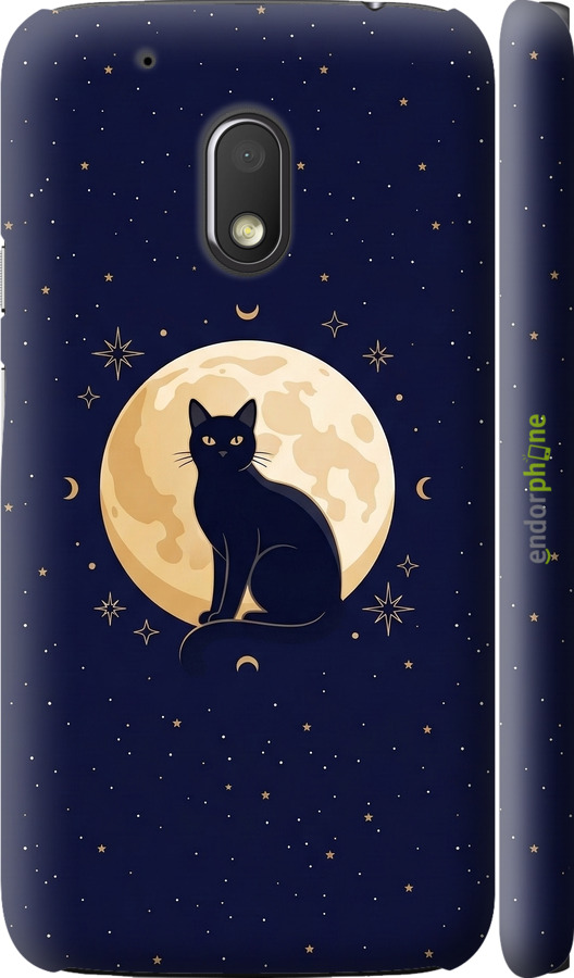 3D пластиковий матовий чехол Cute Cat Celestial/Witchy для Motorola Moto G4 Play - 6787m-860 изображение 