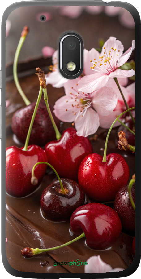 Силиконовый чехол Вишня в шоколаде для Motorola Moto G4 Play - 6698u-860 изображение 
