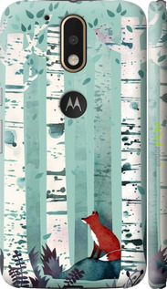 3D пластиковый глянцевый чехол Лис в зелёном лесу для Motorola MOTO G4 PLUS - 6547c-953 изображение 