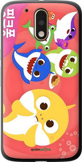 Силиконовый чехол Бейби Шаркс для Motorola MOTO G4 PLUS - 6305u-953 изображение 